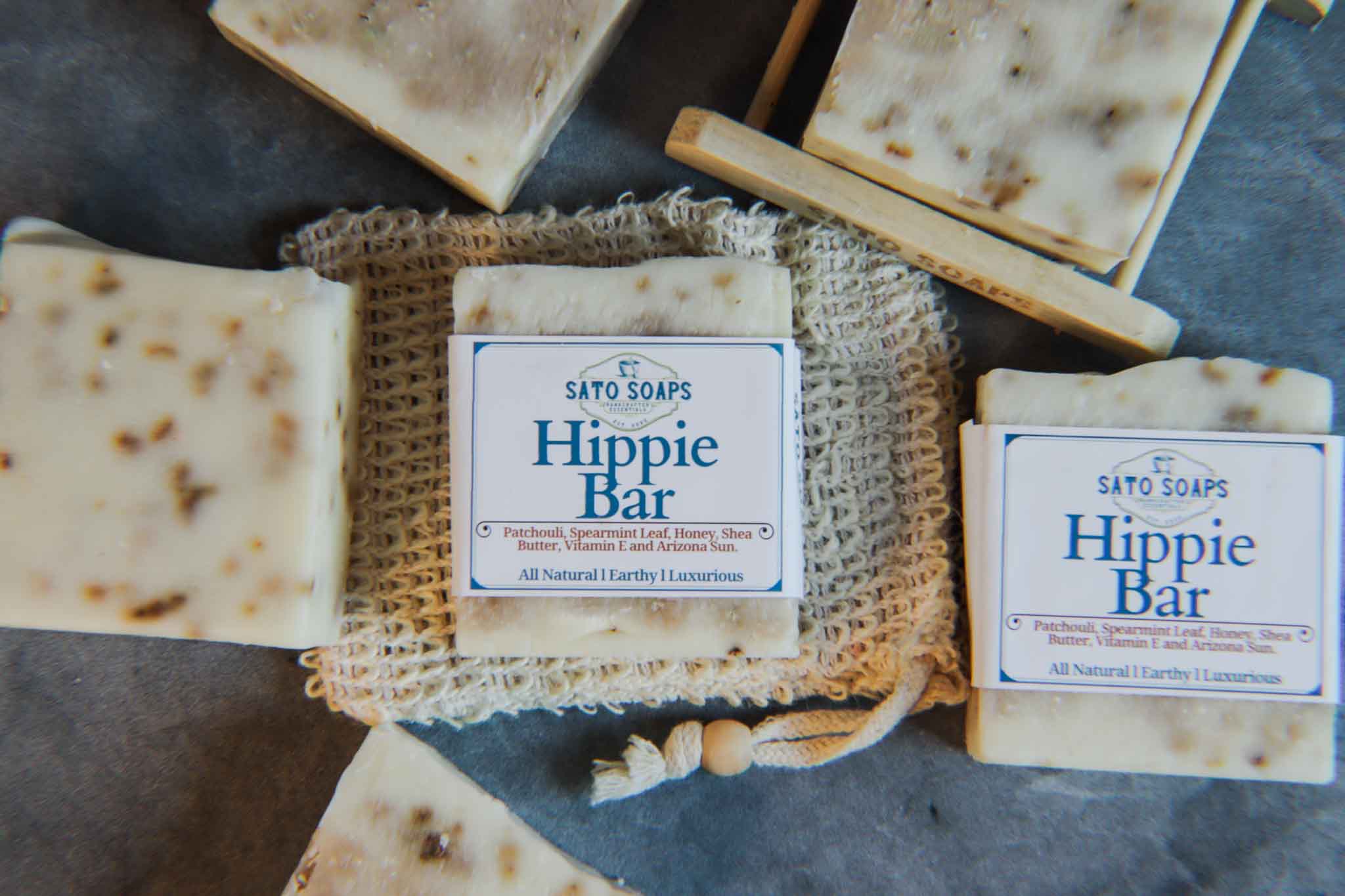 The Hippie Bar Soap (Patchouli and Spearmint Leaf Herbal Soap)