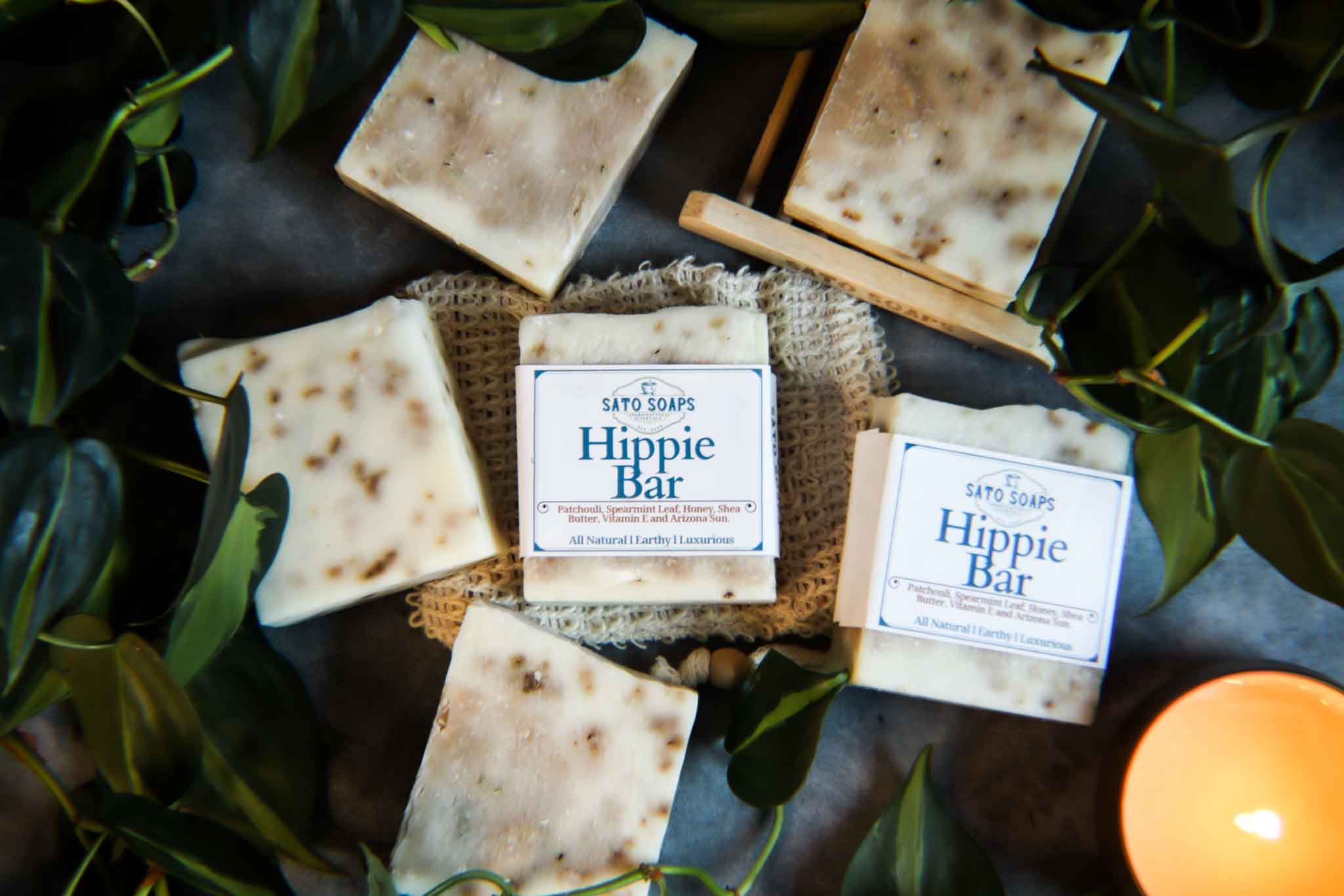 The Hippie Bar Soap (Patchouli and Spearmint Leaf Herbal Soap)