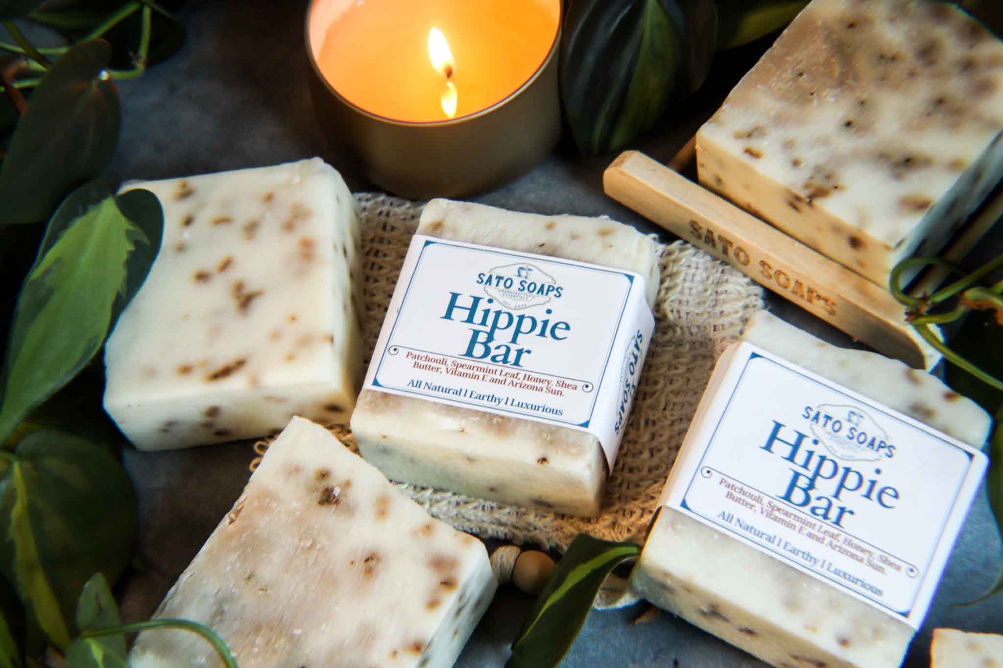 The Hippie Bar Soap (Patchouli and Spearmint Leaf Herbal Soap)
