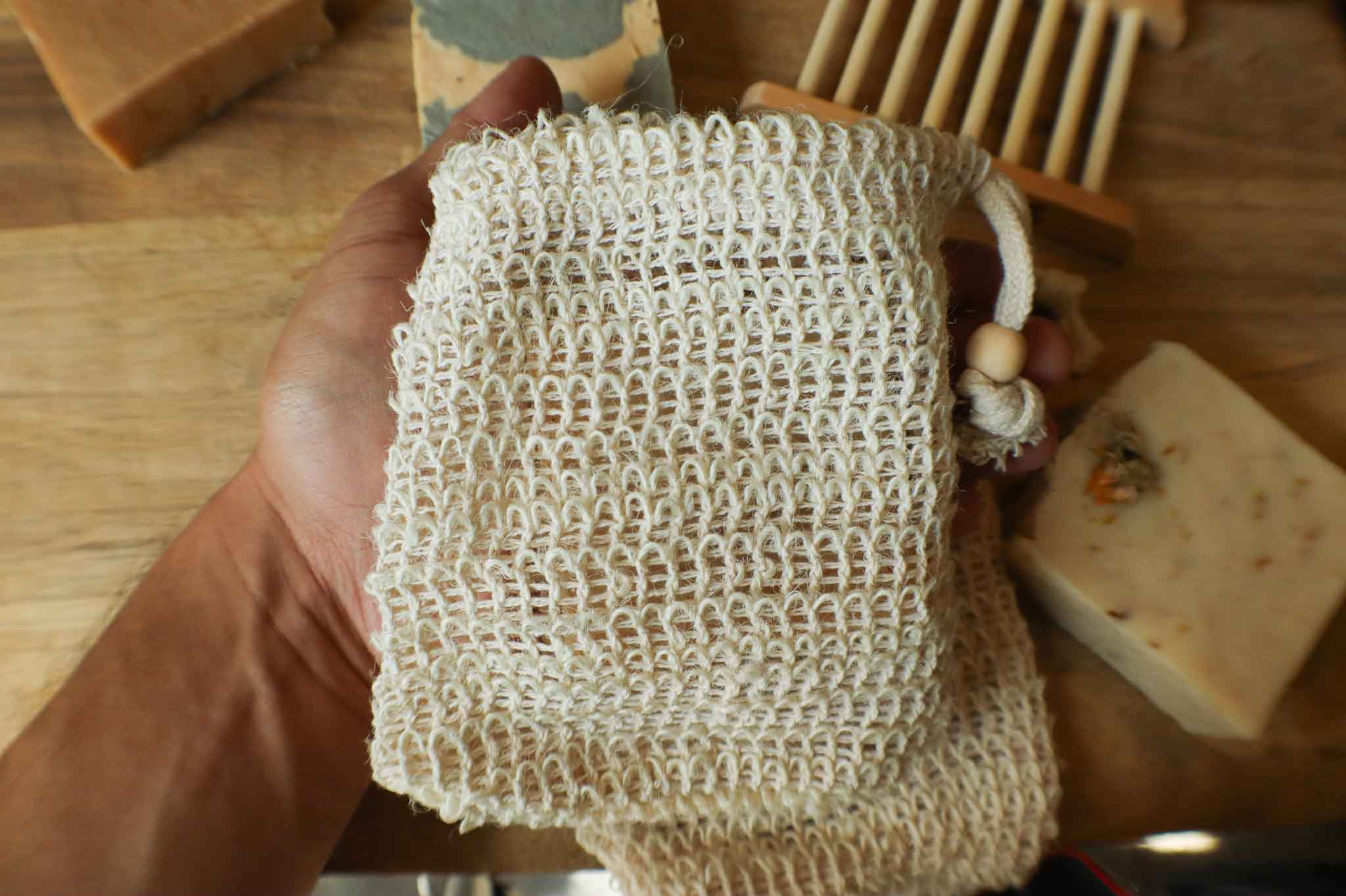 Exfoliating Natural Sisal Soap Saver Bag